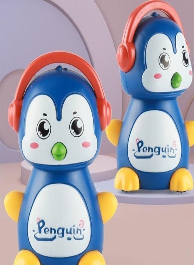 IndusBay® Set of 2, Cute Sliding Press & Release Owl & Penguin Inertia Press Run Slide Mini Cartoon Animal Wind Up Toys Birthday Return Gift for Toddler Boy Girls, Multicolor - Image 4